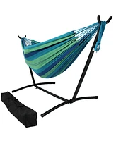 Sunnydaze Decor Double Brazilian Hammock with Stand and Carrying Case