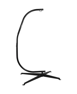 Steel C-Stand for Hanging Hammock Chair - Indoor or Outdoor Use - Durable 300-Pound Capacity - Black