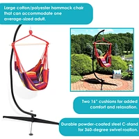 Double Cushion Hanging Rope Hammock Chair