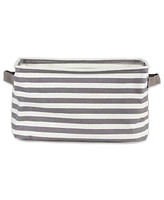 Design Imports Polyethylene Coated Herringbone Woven Cotton Laundry Bin Stripe Rectangle Set of 3