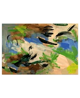 Empire Art Direct Linen Blues I Frameless Free Floating Tempered Art Glass Abstract Wall Art by Ead Art Coop
