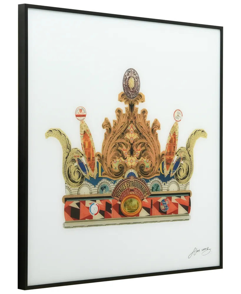 Empire Art Direct Crown with Round Arches, Crown with Curved Spires Reverse Printed Art Glass and Anodized Aluminum Frame Wall Art, 60" x 20" x 1.5"