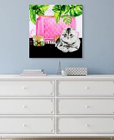 Empire Art Direct Woman's Best Friends 1 Frameless Free Floating Tempered Glass Panel Cat Graphic Wall Art, 20" x 20" x 0.2"