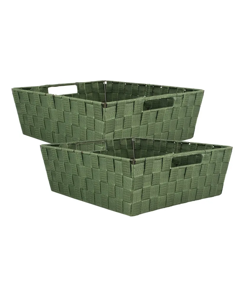 Design Imports Nylon Bin Basketweave Trapezoid Set of 2