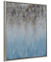Empire Art Direct Blue Shadow Textured Metallic Hand Painted Wall Art by Martin Edwards, 36" x 36" x 1.5"