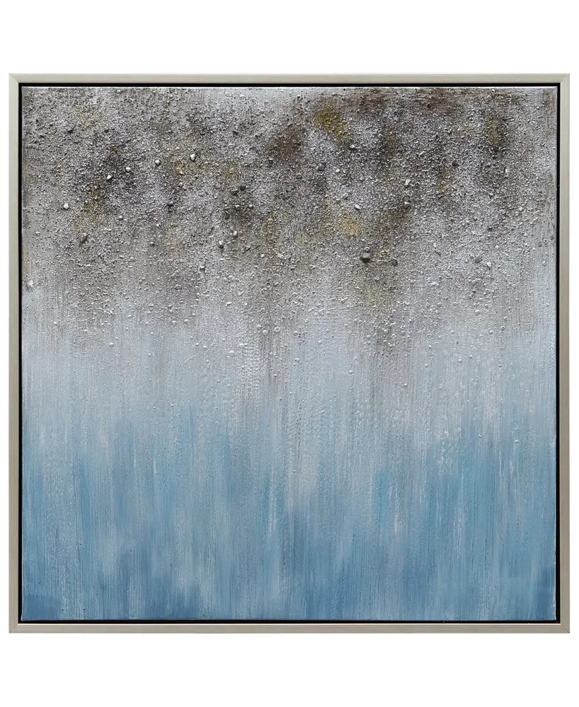 Empire Art Direct Blue Shadow Textured Metallic Hand Painted Wall Art by Martin Edwards, 36" x 36" x 1.5"