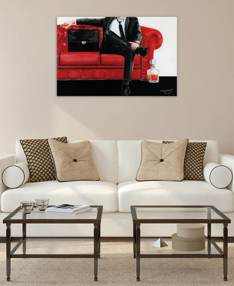 Empire Art Direct The Gentleman Frameless Free Floating Tempered Glass Panel Graphic Wall Art, 32" x 48" x 0.2"