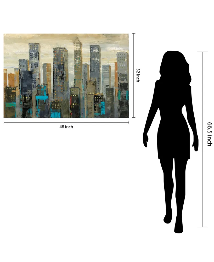 Empire Art Direct Urban Lights I Ii Frameless Free Floating Tempered Glass Panel Graphic Wall Art, 48" x 32" x 0.2"