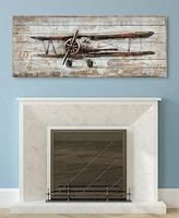 Empire Art Direct Model airplane Metallic Handed Painted Rugged Wooden Wall Art, 24" x 60" x 2.6"