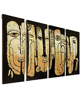 Empire Art Direct Totem poles Mixed Media Iron Hand Painted Dimensional Wall Art, 32" x 16" x 1.6"
