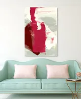 Empire Art Direct Magenta Abstract 2 Frameless Free Floating Tempered Glass Panel Graphic Abstract Wall Art, 48" x 32" x 0.2"