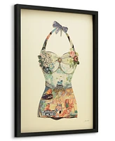 Empire Art Direct California Monte Carlo Beach Dimensional Collage Framed Graphic Art Under Glass Wall Art, 33" x 25" x 1.4"