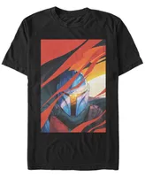 Fifth Sun Star Wars The Mandalorian Illustrated Smoke Poster Short Sleeve Men's T-shirt