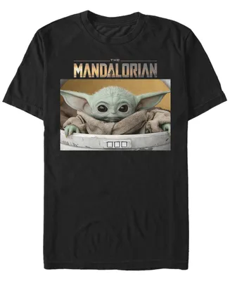 Fifth Sun Men's Star Wars The Mandalorian Child Big Eyes Portrait Logo Short Sleeve T-shirt