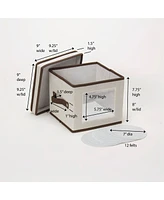 China Plate Storage Box, Salad Plate Storage, Windowed Panel, Stackable and Foldable Frame, Handles and Fully Removable Lid