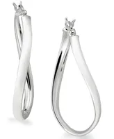 Giani Bernini Large Sterling Silver Wave Hoop Earrings, 1.5"