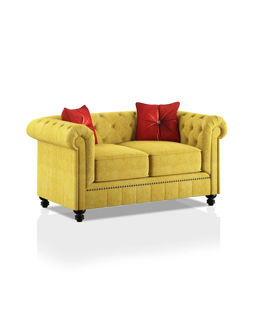 Furniture of America Shields Upholstered Loveseat