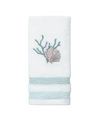 Avanti Coastal Terrazzo Embroidered Cotton Fingertip Towel, 11" x 18"