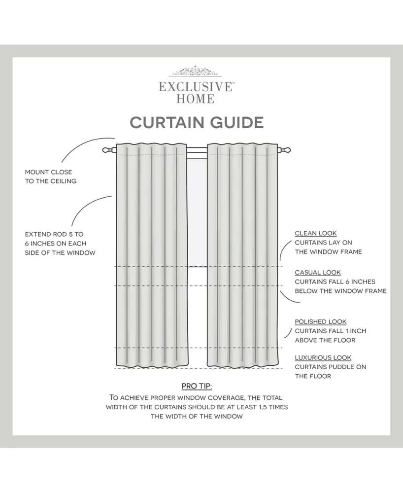 Exclusive Home Curtains Crescendo Lined Blackout Hidden Tab Top Curtain Panel Pair, 54" x 96", Set of 2