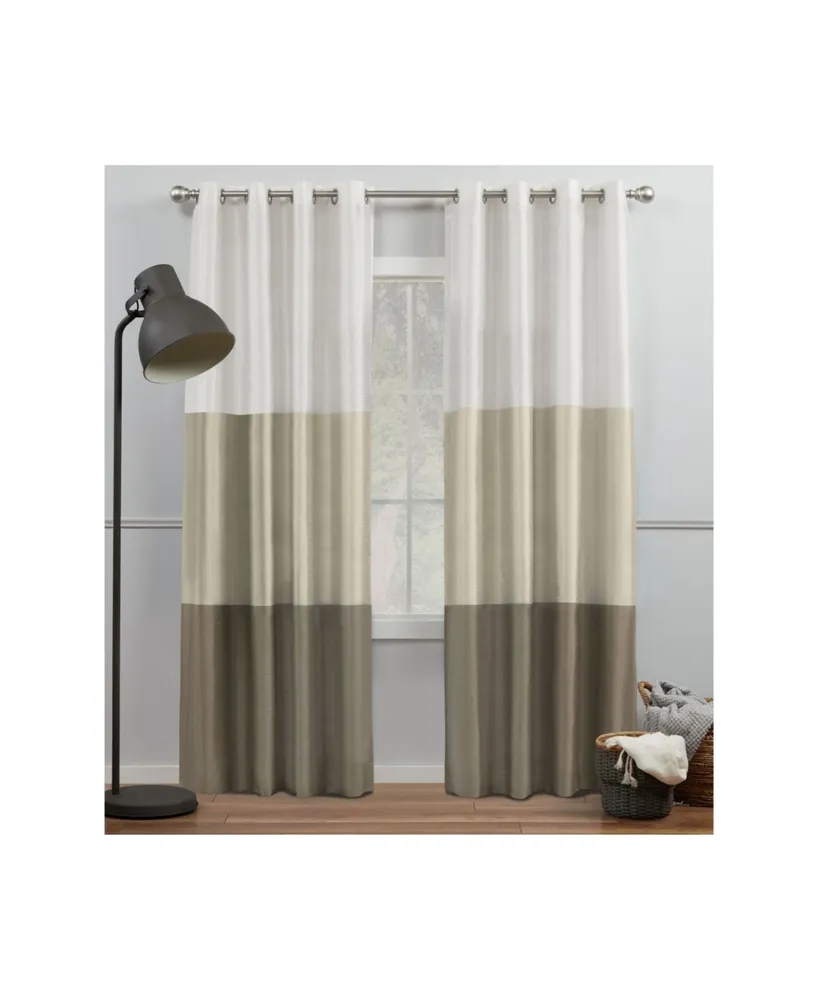 Exclusive Home Curtains Chateau Striped Grommet Top Curtain Panel Pair, 54" x 84"