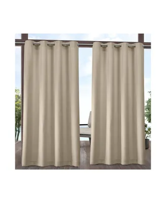 Exclusive Home Curtains Indoor - Outdoor Solid Cabana Grommet Top Curtain Panel Pair