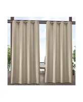 Exclusive Home Curtains Indoor - Outdoor Solid Cabana Grommet Top Curtain Panel Pair