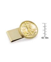 Men's American Coin Treasures Gold-Layered Silver Walking Liberty Half Dollar Stainless Steel Coin Money Clip