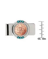 Men's American Coin Treasures French 2 Euro Coin Turquoise Money Clip