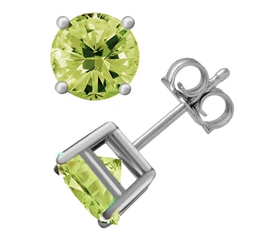 And Now This Glass Stone Stud Earrings Silver-Plate