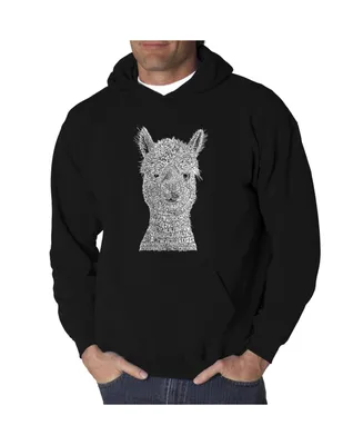 La Pop Art Men's Alpaca Word Hooded Sweatshirt
