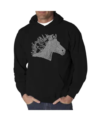 La Pop Art Men's Horse Mane Word Hooded Sweatshirt
