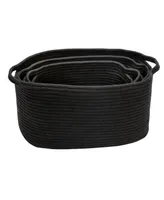 Honey Can Do Set of 3 Black Cotton Coil Baskets