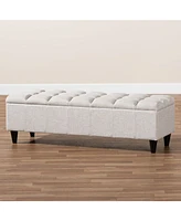Furniture Brette Mid-Century Modern Upholstered Storage Bench Ottoman