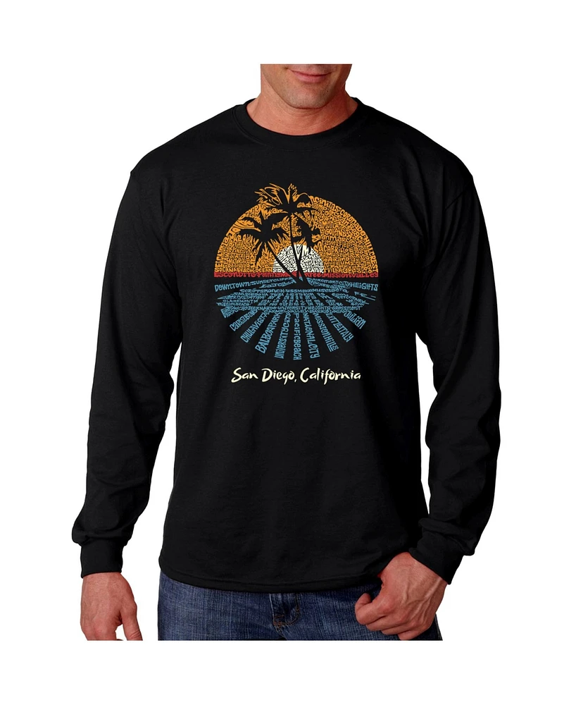 La Pop Art Men's Word - Cities San Diego Long Sleeve T-Shirt