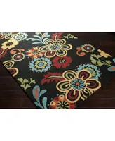 Closeout! Surya Storm Som-7707 Black 5' x 7'6" Area Rug