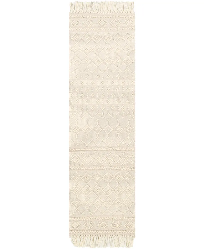 Livabliss Farmhouse Tassels Fts-2305 White 2'6" x 8' Runner Area Rug