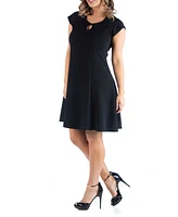 24seven Comfort Apparel Plus Keyhole Neck Dress