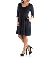 Women's Plus Fit and Flare Dress