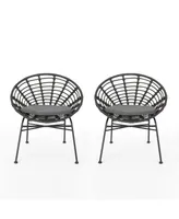 Noble House Jefferson Outdoor Dining Chairs with Cushions, Set of 2