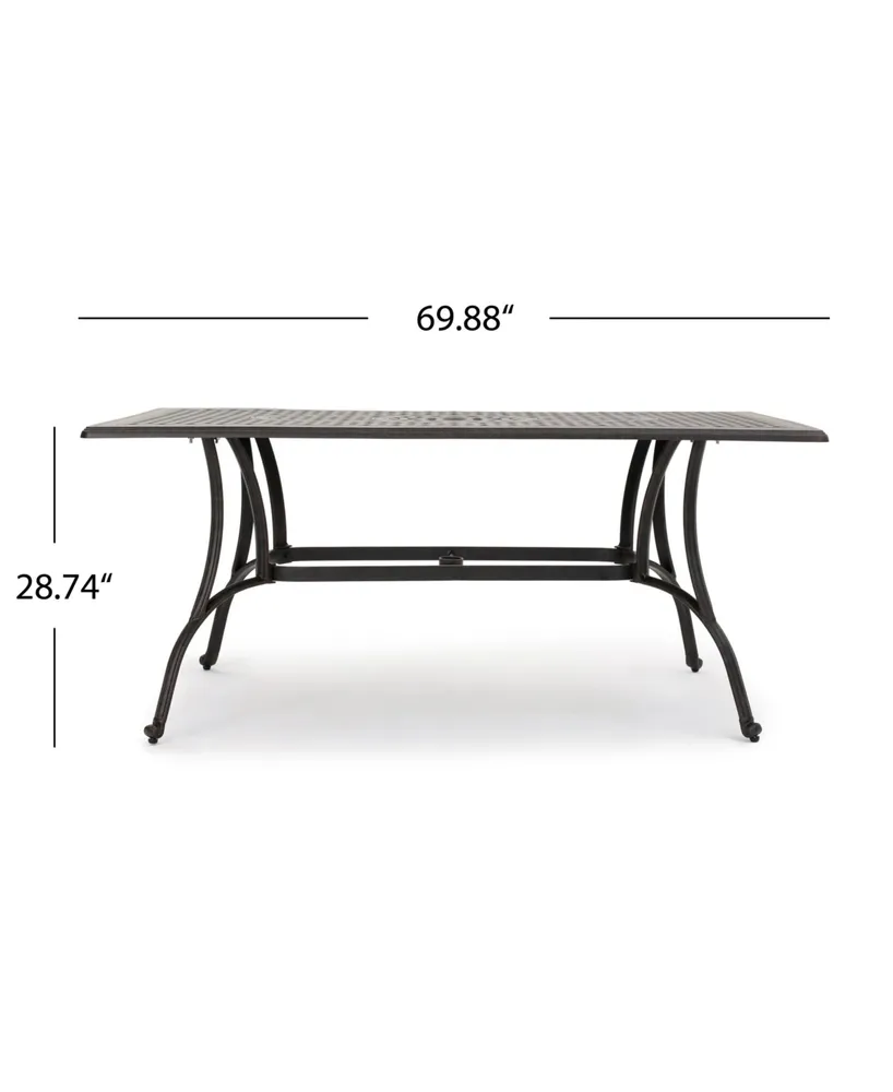 Noble House Alfresco Outdoor Cast Rectangular Dining Table