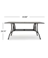 Noble House Alfresco Outdoor Cast Rectangular Dining Table