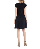 24seven Comfort Apparel Maternity Dress with Keyhole Neck