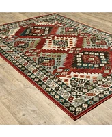 Jhb Design Romeo ROM01 Red 1'10" x 7'6" Runner Rug