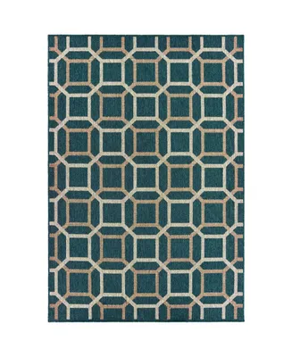 Oriental Weavers Latitude LAT12 Blue 7'10" x 10' Outdoor Area Rug