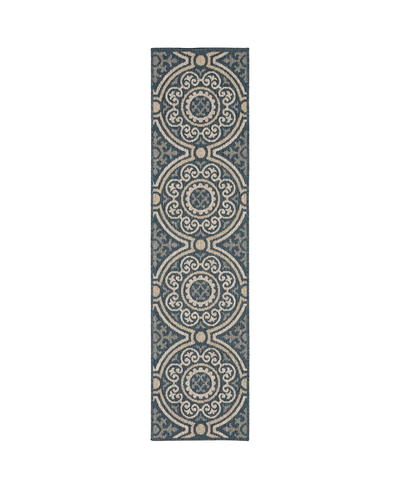 Oriental Weavers Latitude 609 Blue 1'10" x 7'6" Runner Rug