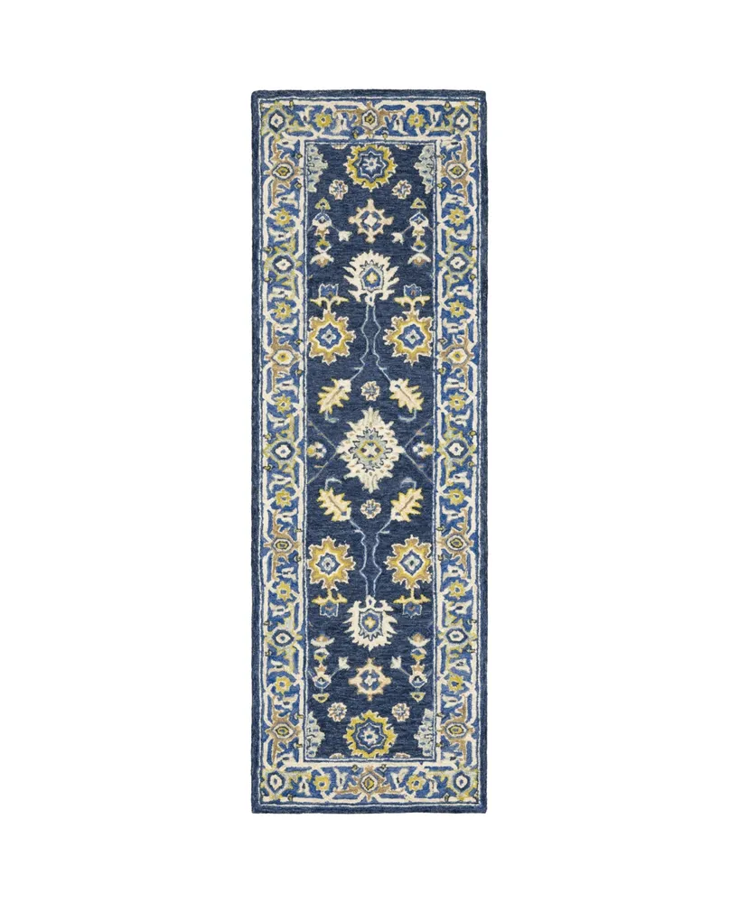 Jhb Design Garden GAR05 Navy 2'6" x 8' Runner Rug