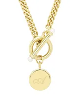 brook & york Stella Imitation Pearl Initial Toggle Necklace