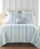 Levtex Cape Coral Stripe Reversible Quilt Sets