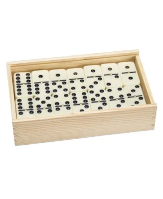 Hey Play Premium Set Of 55 Double Nine Dominoes Wood Case