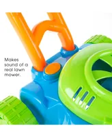 Hey Play Bubble Lawn Mower - Toy Push Lawn Mower Bubble Blower Machine, Walk Behind Outdoor Activity For Toddlers, Boys And Girls